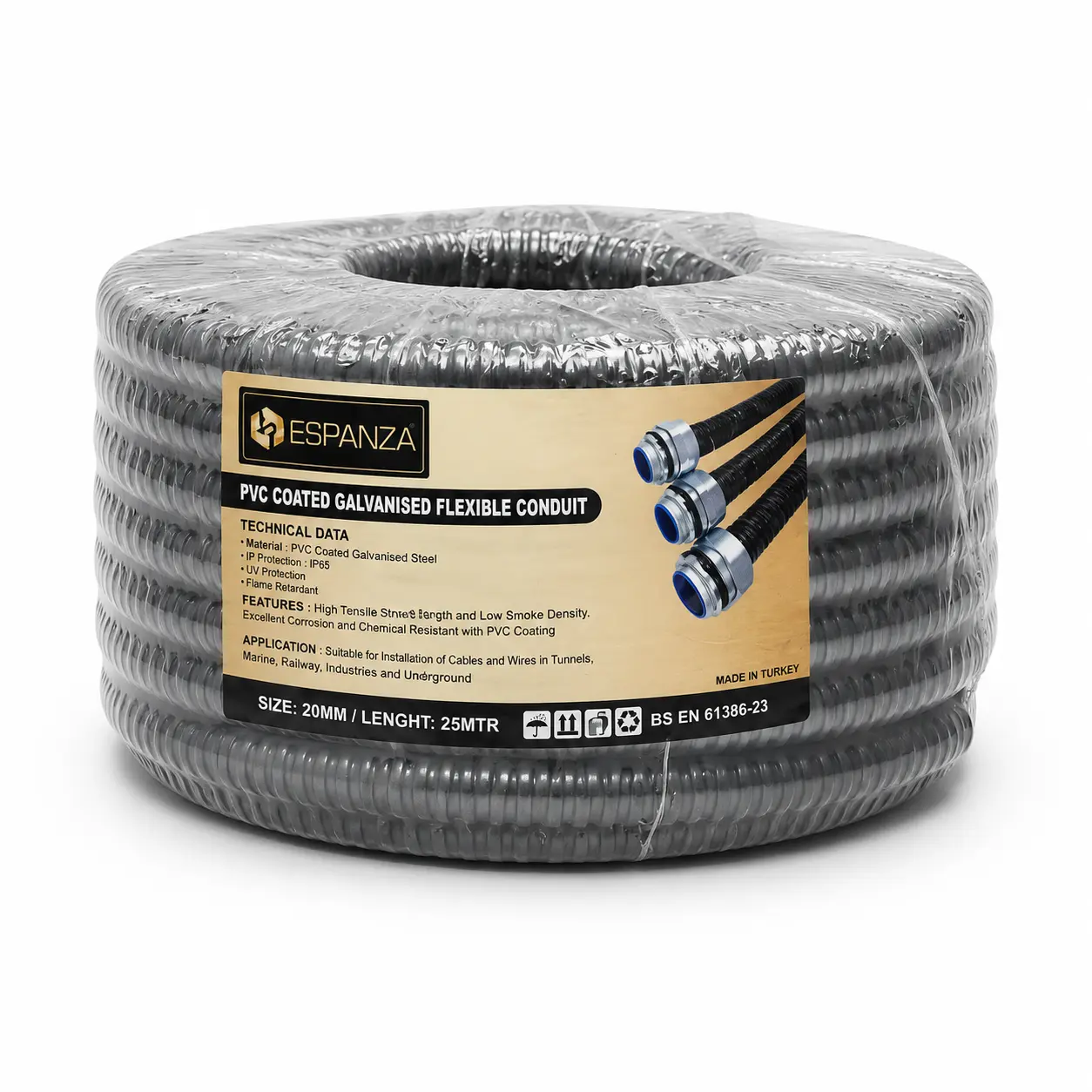 GI coated PVC flexible pipes